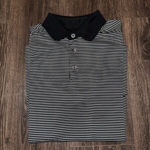 Callaway Black and White Striped Polo Shirt